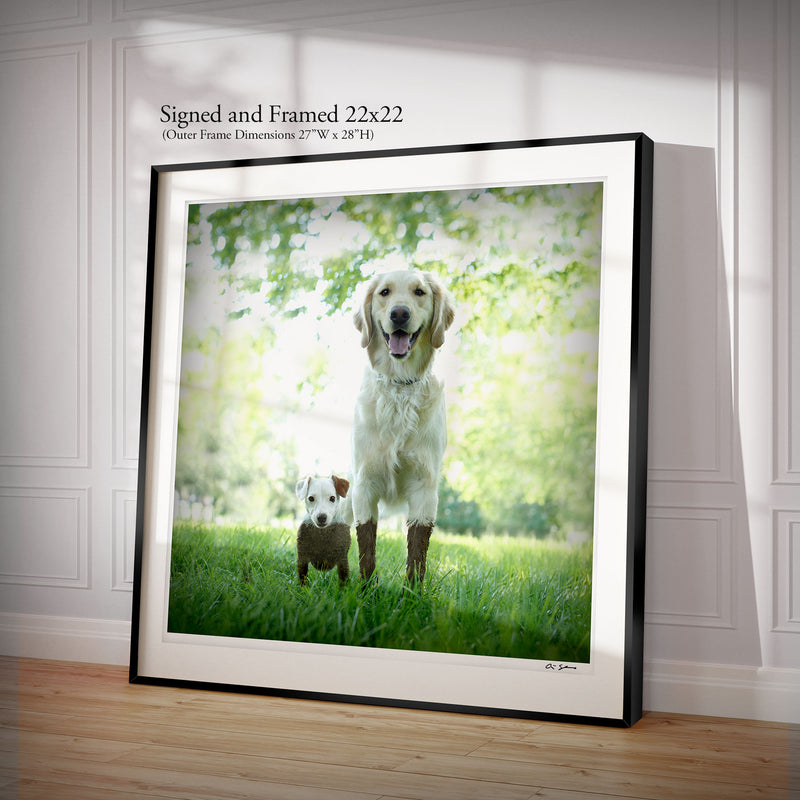 MUD & MUCK Deep Mud Dogs Art Print - Golden Retriever, Jack Russell