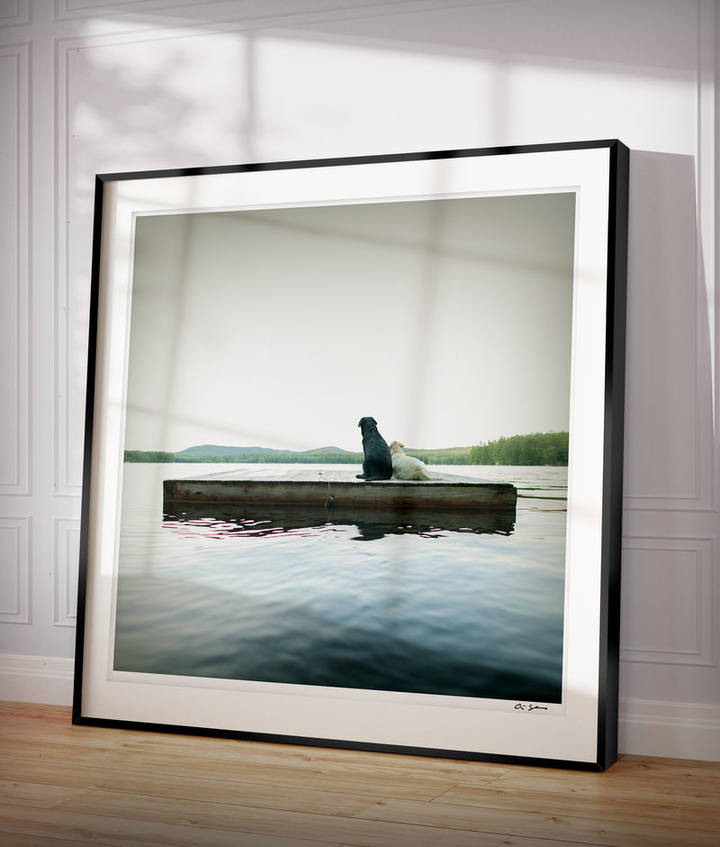 ADRIFT Dog Lake Lover Wall Art - Labrador Retriever Print - Home Decor for Lake House, Cottage, Cabin